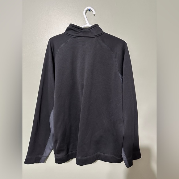 Reebok 1/4 Zip Sweater PLAYDRY Long Sleeve Mens XLarge Gray Black Embroidered - Picture 3 of 3